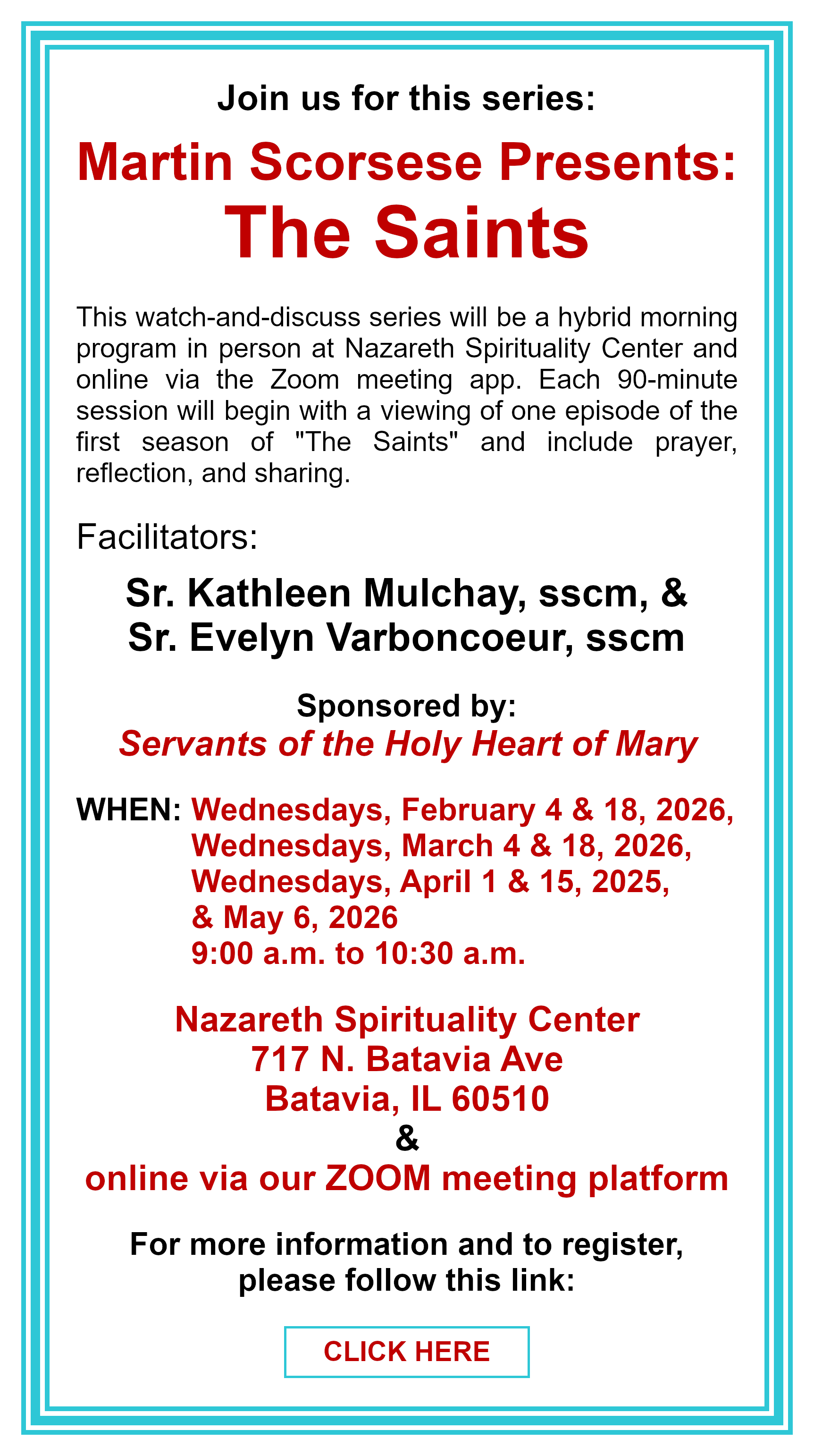 Martin Scorsese Presents: The Saints: Click here for more information